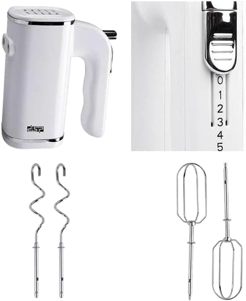 DSP Electric Egg Beater, 200 Watt, 5 Speeds, Multicolor, KM2008