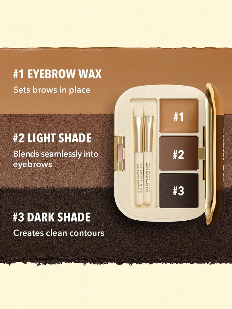 Sheglam Full-Filled Eyebrow Palette, 101 Dark Brown