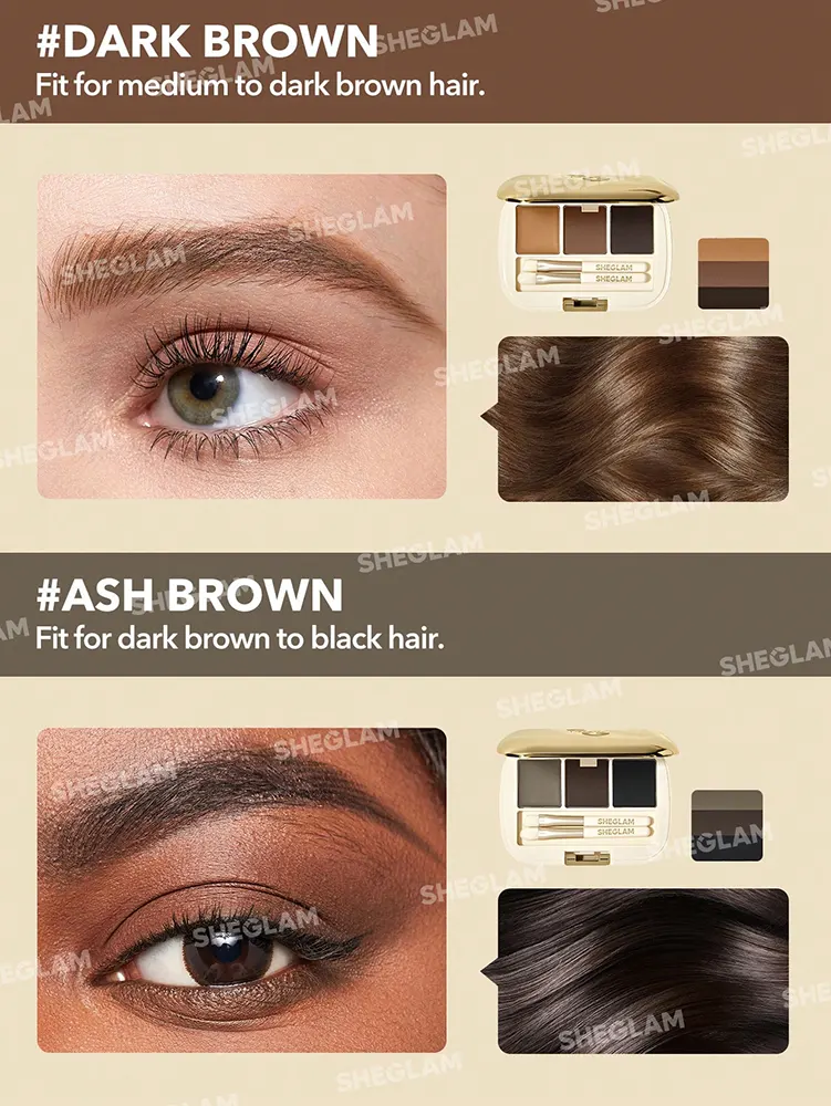 Sheglam Full-Filled Eyebrow Palette, 101 Dark Brown