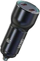 MOMO Mini Turbo Fast Car Charger, 60W, 2 USB 3.0 Ports, Black, MO-055502