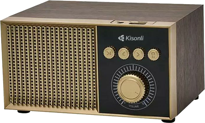 مكبر صوت لاسلكي كيسونلي، بلوتوث، بطارية، منفذ aux ،تصميم كلاسيكي، خشبي، G10