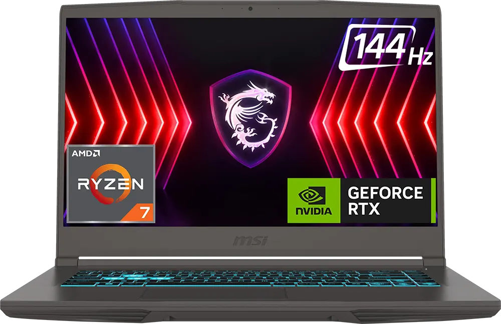 Laptop MSI Thin A15 B7VF-422XEG, AMD Ryzen™ 7- 7735HS, 16GB RAM, 512GB SSD Hard Disk, NVIDIA® GeForce RTX™ 4060 8GB GDDR6 Graphics Card, 15.6 Inch FHD Display, DOS, Gray