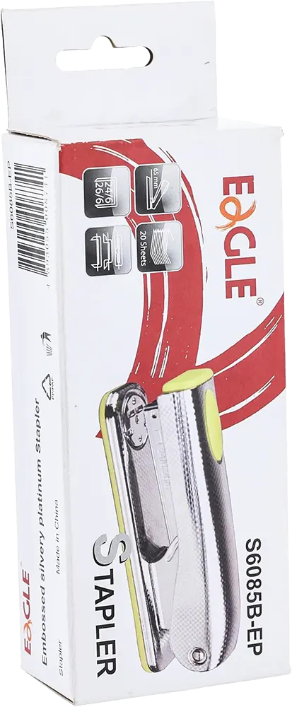 Eagle Metal Stapler, 12 Sheets Capacity, Quick Use, Silver S6085B.EP
