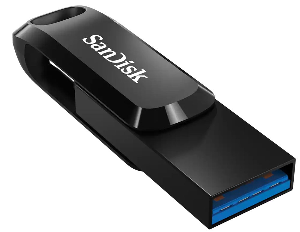 Flash Sandisk 128Gb Ultra Dual Drive Go , Usb-A & Type-C , Black , SDDDC3-128G-G46 (6 month warranty )