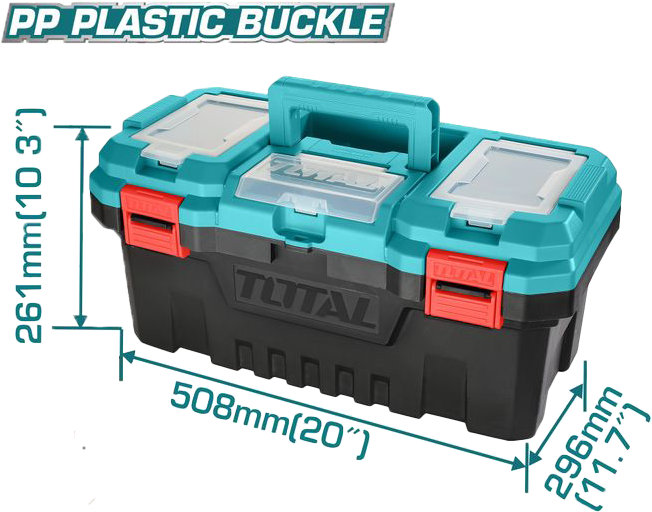 Total Tools Plastic Tool Bag, 20 Inch, Plastic Buckle, TPBX0201