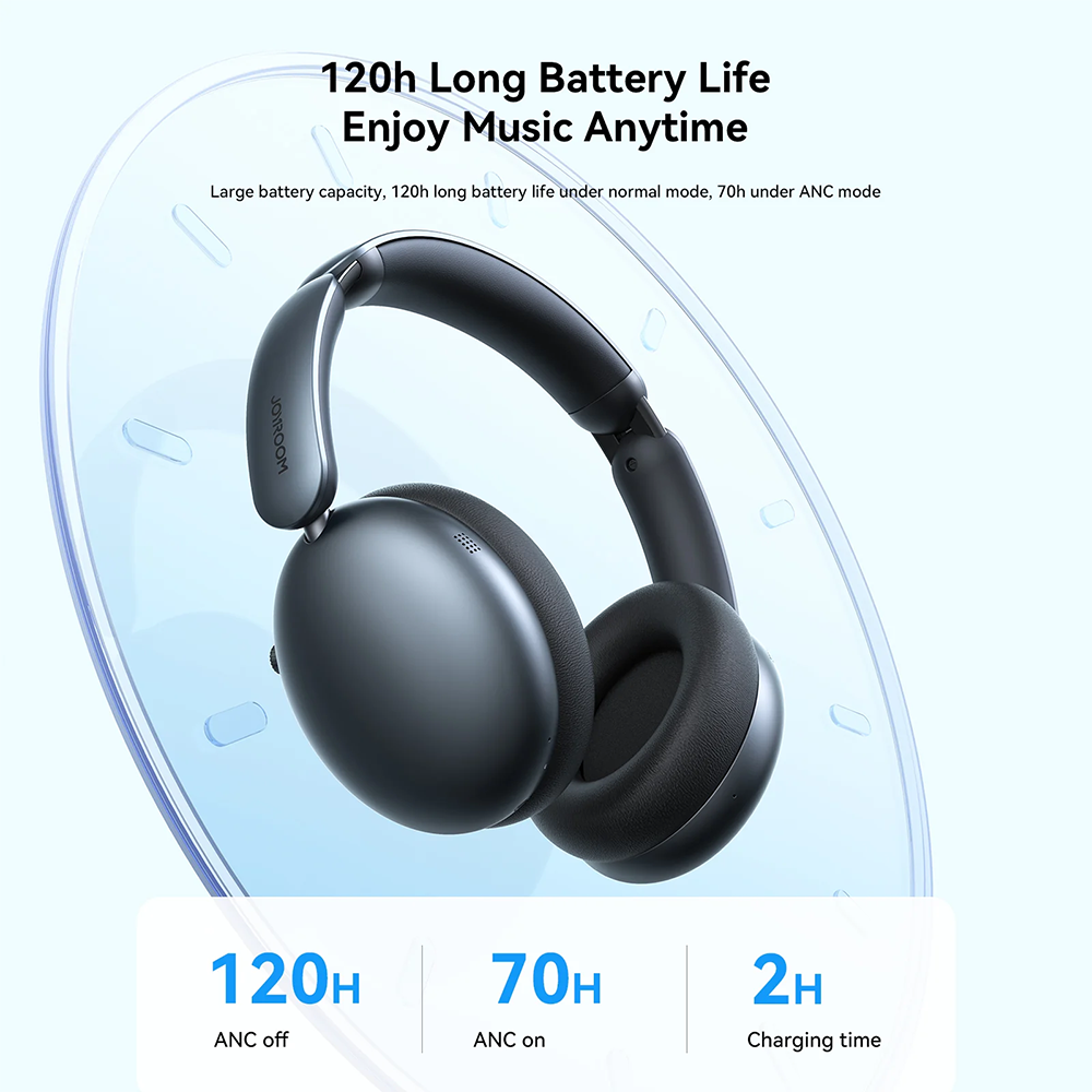 Joyroom JR-JH1 Bluetooth Headset , Hybrid ANC Wireless Headphone , Foldable , Black