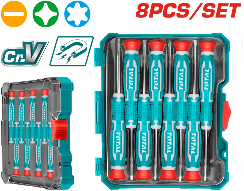 طقم مفك الكترونيات توتال تولز، 8 قطع، THT250826