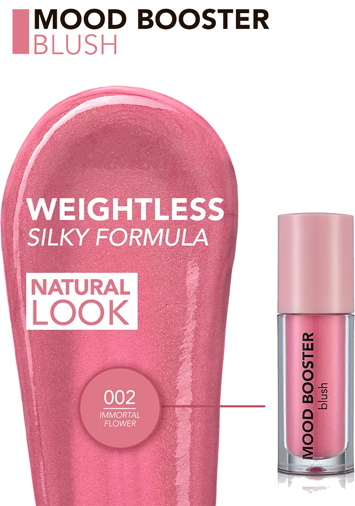 Flormar Mood Booster Liquid Blush, 002 Immortal Flower