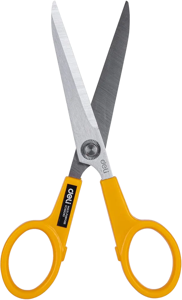 Deli Stainless Steel Scissors, Plastic Handle, Black, e6014
