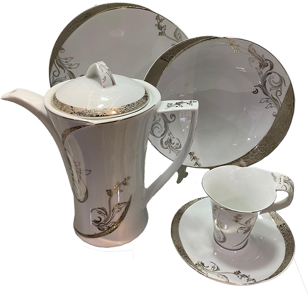 طقم سفرة انفنتي ماربيلا ، 74 قطعة، أبيض*فضي