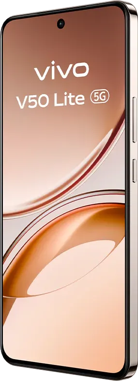 Vivo V50 Lite Dual SIM Mobile, 256GB Memory, 12GB RAM, 5G Network, Gold
