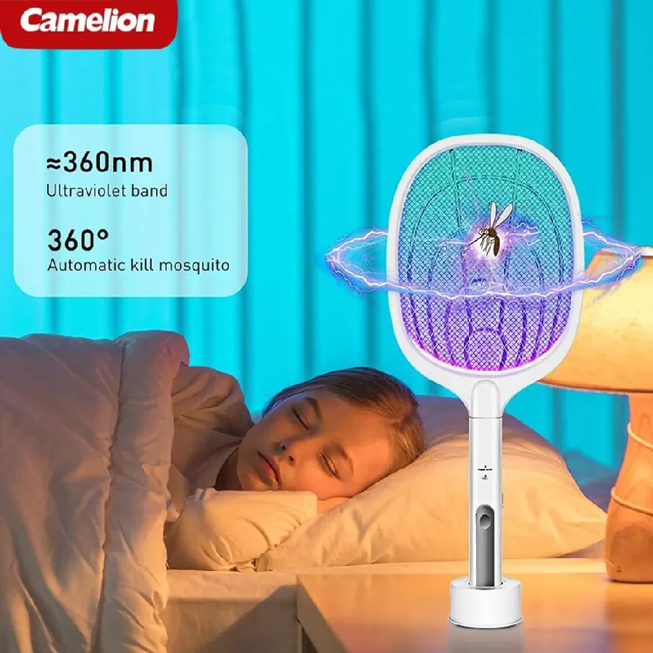Camelion Rechargeable Mosquito and Insect Zapper Racket, White, RMS-002-CB