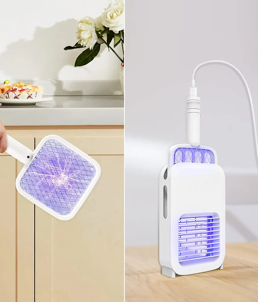 Perfect Fusion Mosquito Swatter, USB Rechargeable, White, WP-10