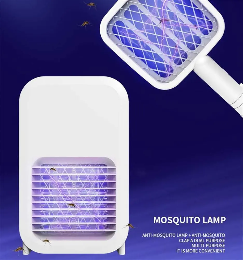Perfect Fusion Mosquito Swatter, USB Rechargeable, White, WP-10