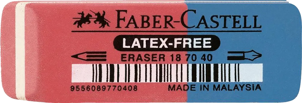 Faber-Castell double-sided Eraser, Rectangular, One Piece, Red × Blue