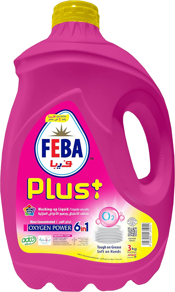 فيبا سائل تنظيف الاطباق والاسطح المنزلية ، 6 في1، بالأكسجين ، 3 كجم