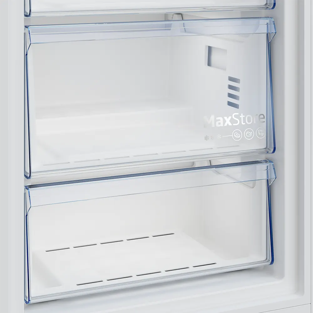 Upright Freezer Beko No Frost, 8 Drawer, Digital Display, Silver, Model B3RFNE314ZXPE1