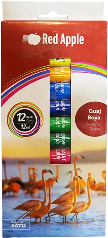 Red Apple Gouache Paint Tubes, 12 Colors, 12ml, Assorted Colors