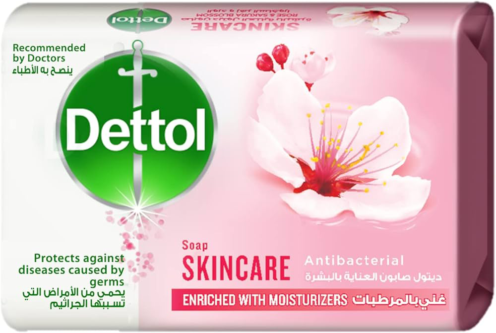 Dettol Skincare Antibacterial Soap, Rose Scent, 115g