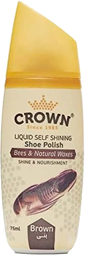 Crown Liquid Shoe Polish, Brown, 75 ml
