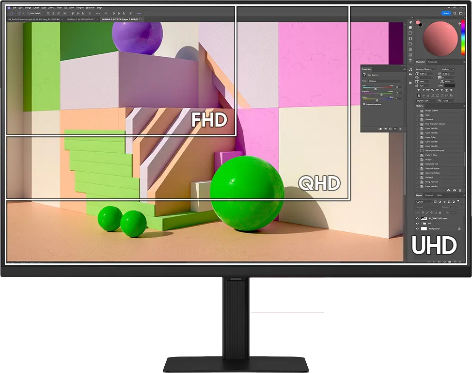 Samsung ViewFinity S7 32-Inch  LED Computer Monitor, 4K Resolution, VA Panel, Black, LS32D706EAMXEG