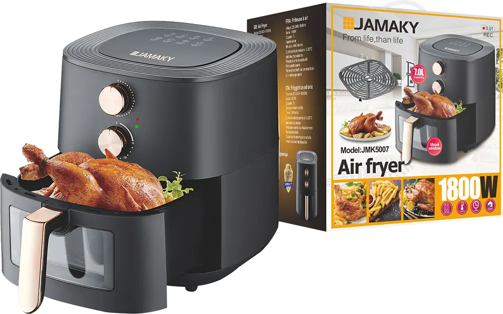 Jamaky  Air Fryer, 1800 Watts, 7 Liters, Black, JMK5007
