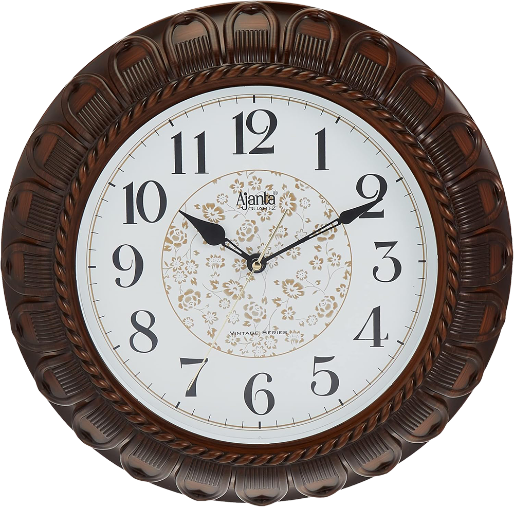 Ajanta Indian Wall Clock, Battery Operated, Multi-Color, Model 7077