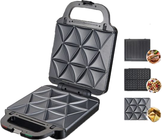 Sokany Sandwich Maker, 1400W, 3 in 1, Black, SK-08064N