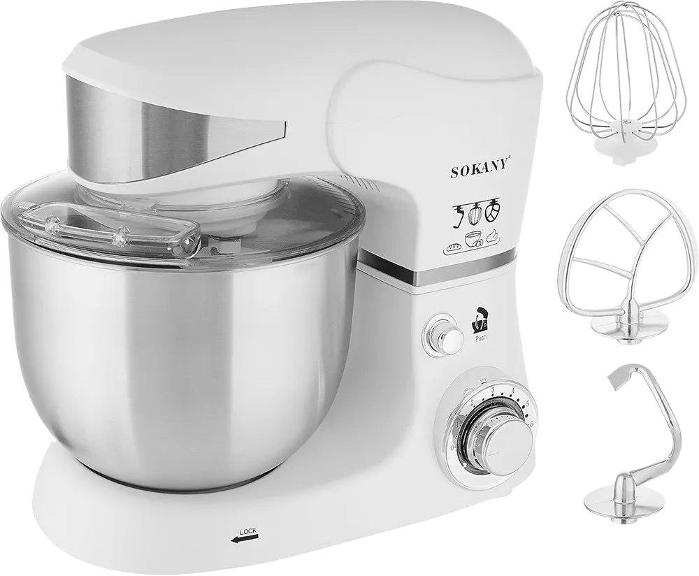 Sokany mixer, 1000 watts, 5 liters, white, SC-206