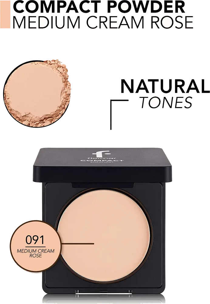 Flormar Compact Powder, 091 Medium Cream Rose
