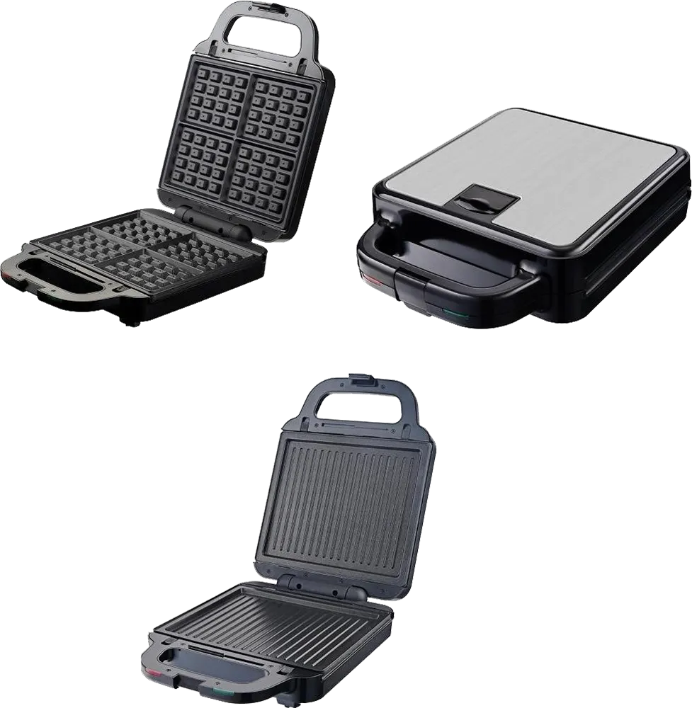 Sokany 2-in-1 Waffle Maker and Grill, 1400W, Black, SK-08119N