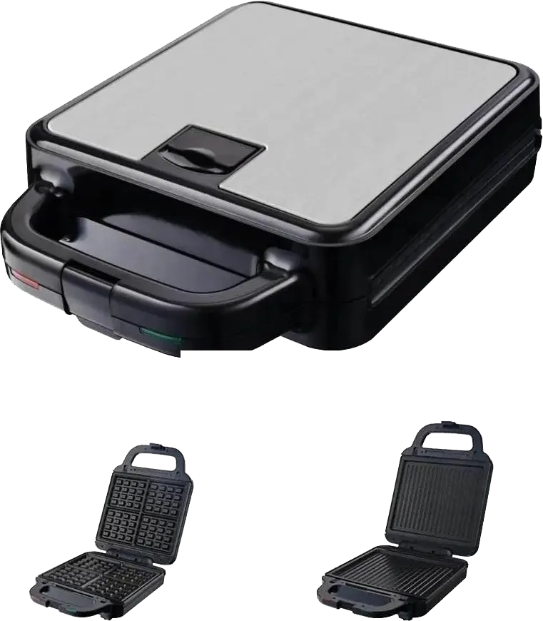 Sokany 2-in-1 Waffle Maker and Grill, 1400W, Black, SK-08119N