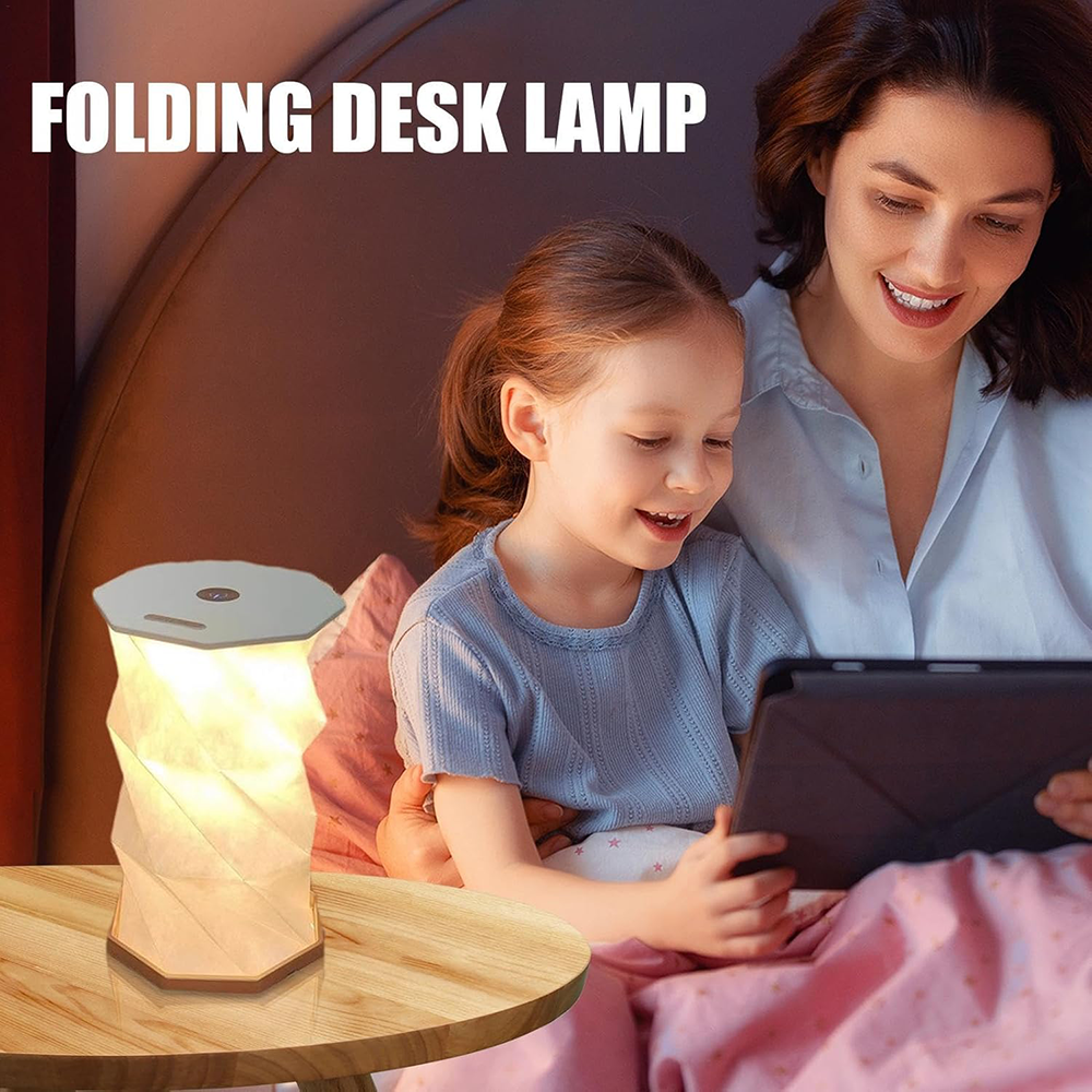 Desk Lamp, Touch Control, Foldable, LED Lighting, Rechargeable, White, 12-13