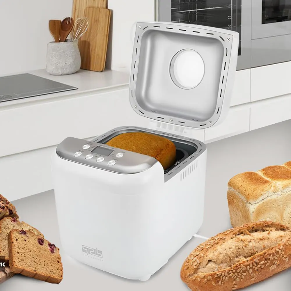 ماكينة صنع الخبز دي اس بي ، 600 وات، سعة حتى 1 كيلو ، شاشة رقمية ، ألمونيوم ، لون أبيض ، موديل KC3049