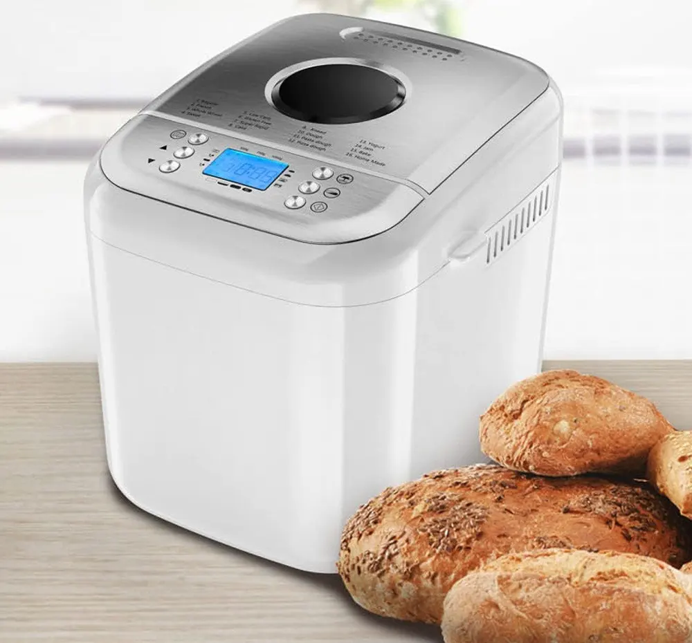 ماكينة صنع الخبز دي اس بي ، 600 وات، سعة حتى 1 كيلو ، شاشة رقمية ، ألمونيوم ، لون أبيض ، موديل KC3049