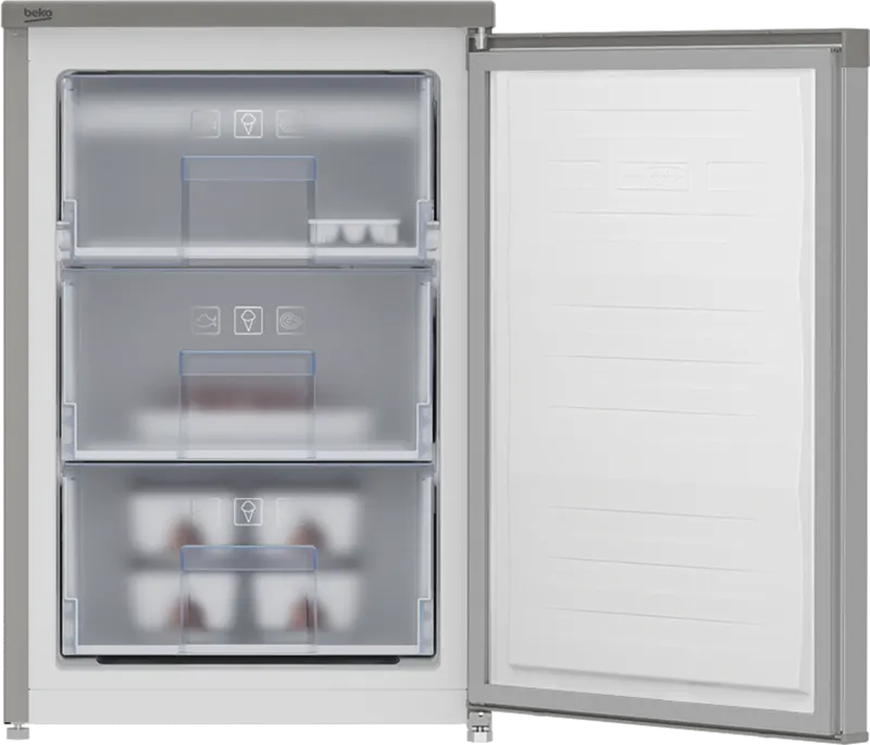 Beko Upright Freezer, Defrost, 3 Drawers, Silver, Model RFNE102K20S