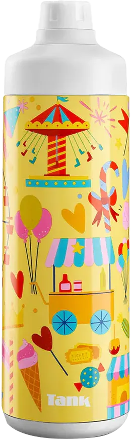 Tank Super Cool Graphics Water Bottle, 650ml, Yellow