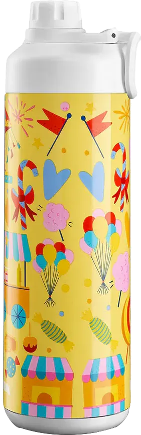 Tank Super Cool Graphics Water Bottle, 650ml, Yellow