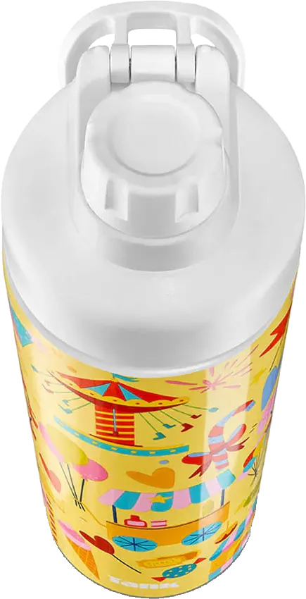 Tank Super Cool Graphics Water Bottle, 650ml, Yellow