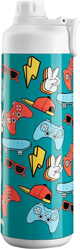 Tank Super Cool Graphics Water Bottle, 650ml, petroleum color
