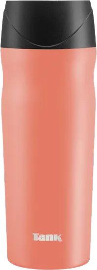 مج حراري تانك استانلس ستيل، زرار امان، 360 مللي، برتقالي