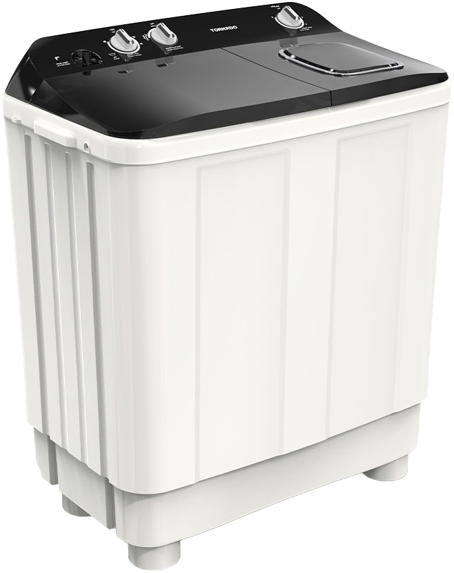 غسالة هاف اتوماتيك تورنيدو ، 10 كيلو، 1200 لفة في الدقيقة، 2 حوض، طلمبة، أبيض*أسود، TMH-HS10CP(WK)