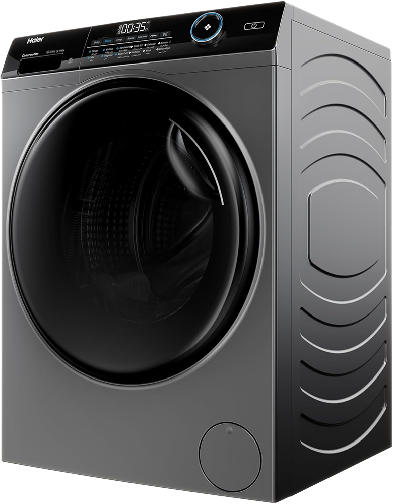 Haier Fully Automatic Front Load Washing Machine, 9 kg, 1400 RPM, Inverter, Steam, Wi-Fi, Digital Display, Silver, HW90-B14959S6TU1