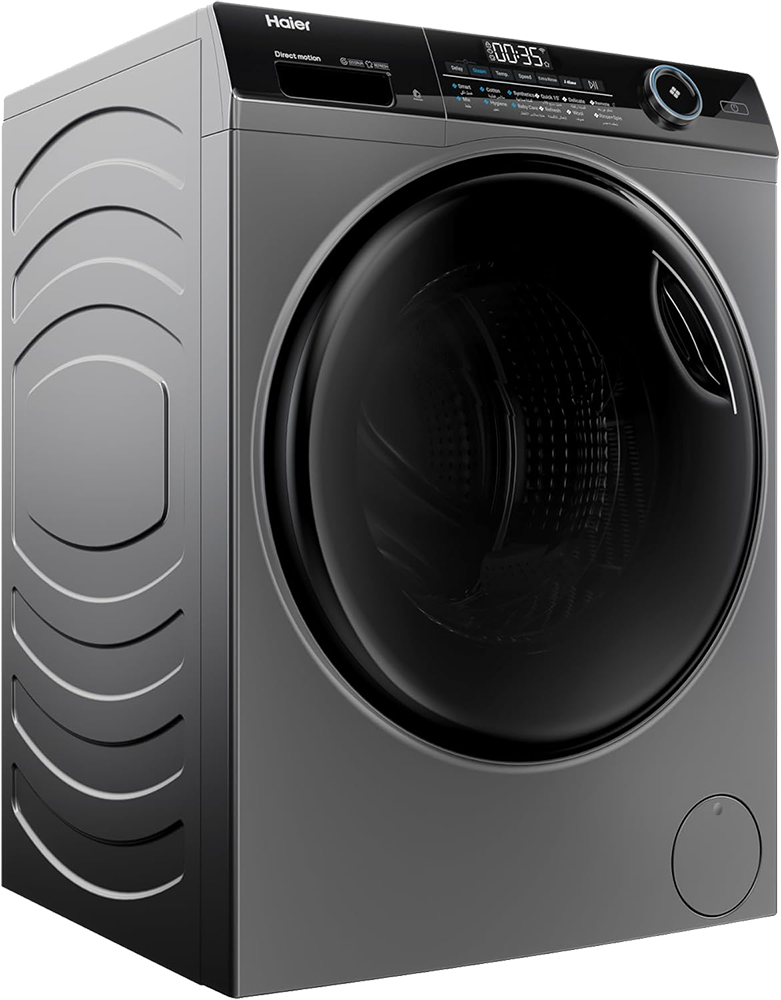 Haier Fully Automatic Front Load Washing Machine, 9 kg, 1400 RPM, Inverter, Steam, Wi-Fi, Digital Display, Silver, HW90-B14959S6TU1