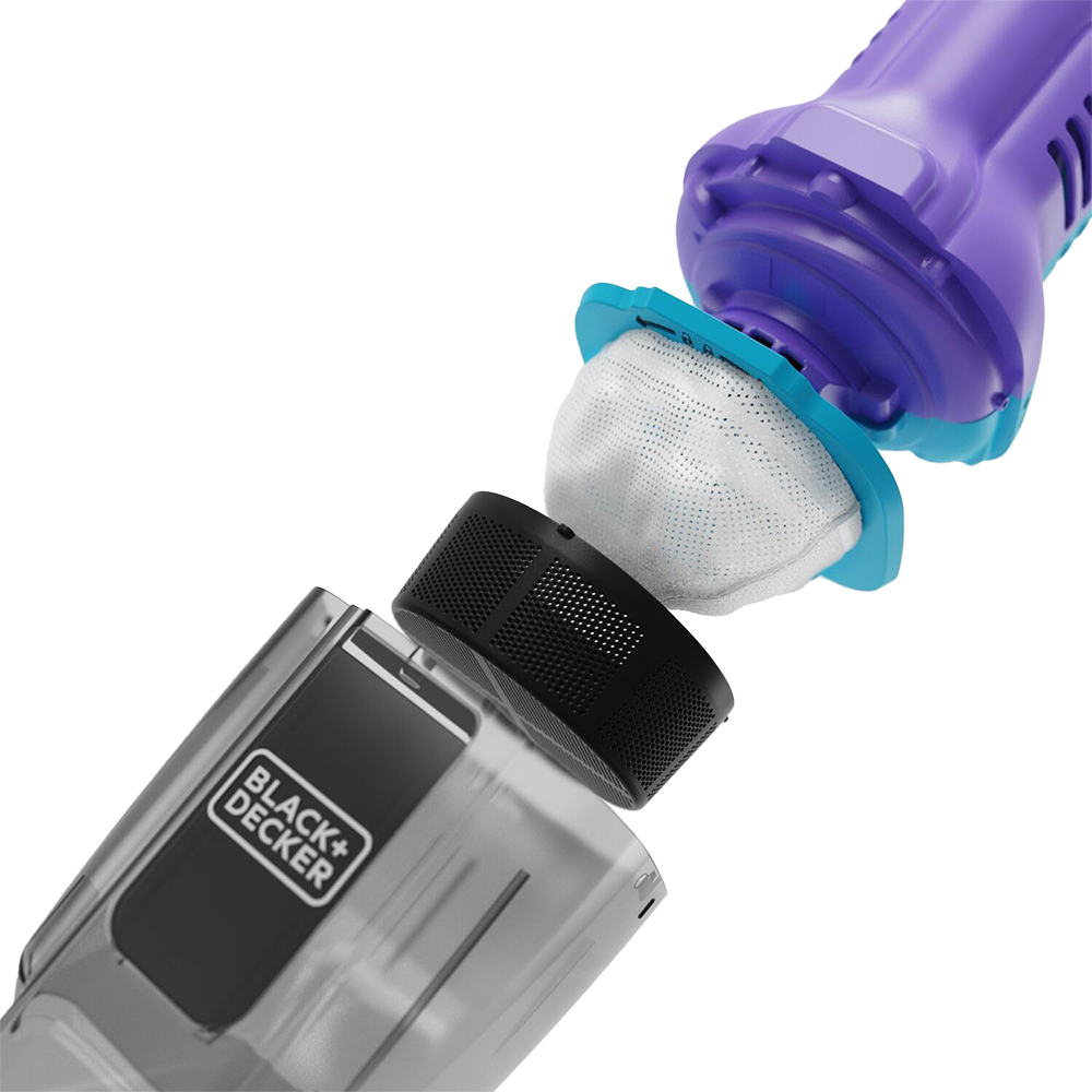 مكنسة كهربائية لاسلكية محمولة بلاك اند ديكر ، 7.2 فولت، 2 أمبير، بطارية ليثيوم ،16 وات، بنفسجي، NVD220BP( ضمان انسيا)