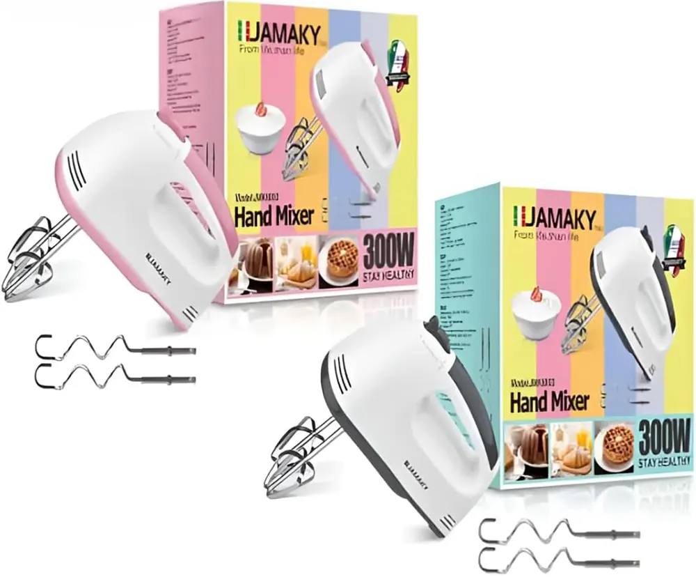 مضرب بيض كهربائي جاماكي، 300 وات، متعدد الألوان، JMK6003