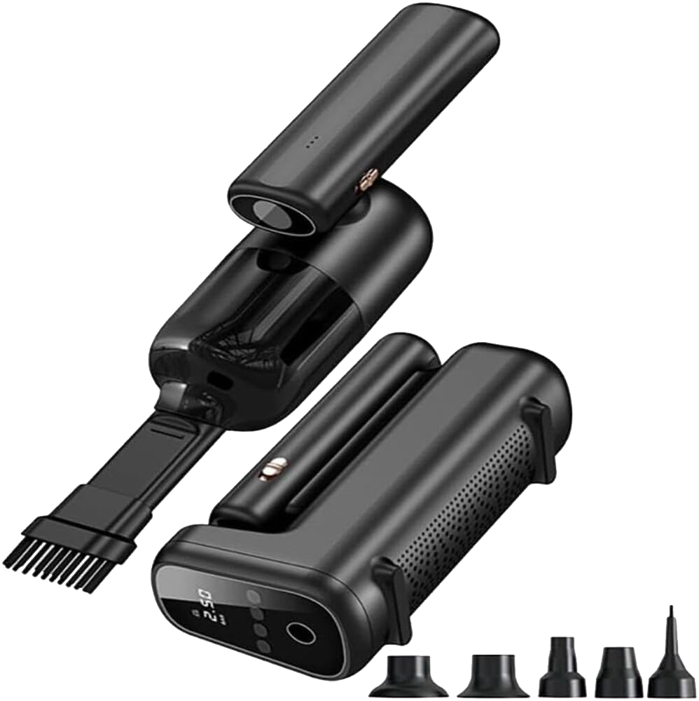 WIWU INFLATABLE PUMPS, 50W, 5-in-1 Multifunction, Digital Display, Black, WI-AI002