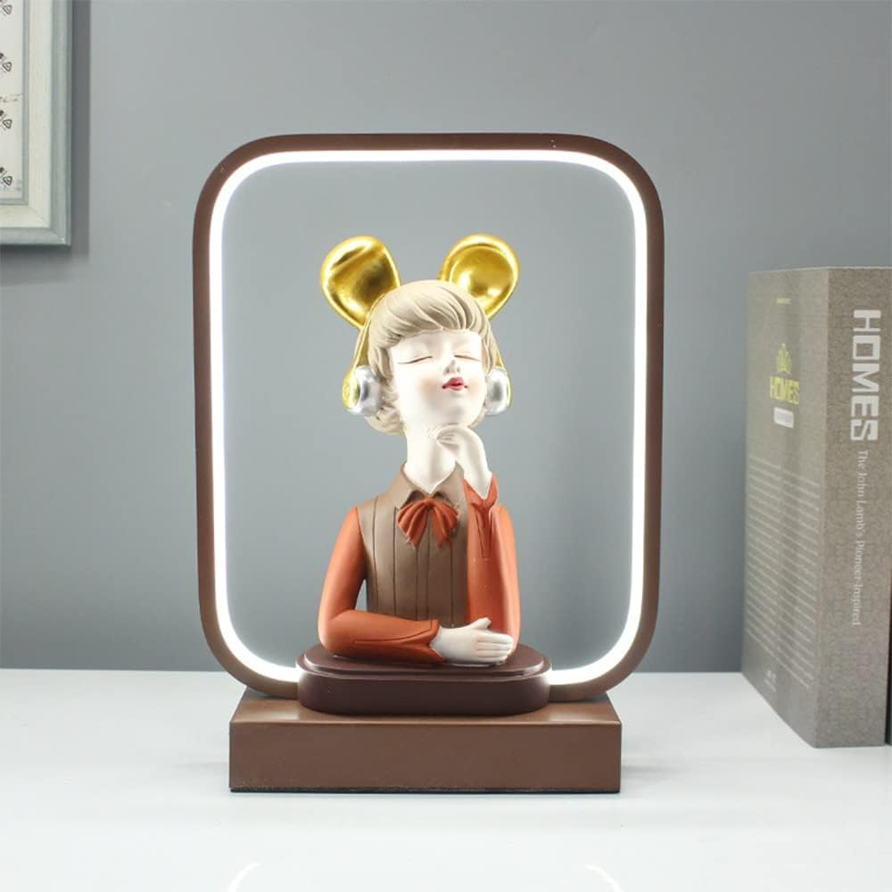 Home and office decor girl shape, warm yellow lighting, model 016-9
