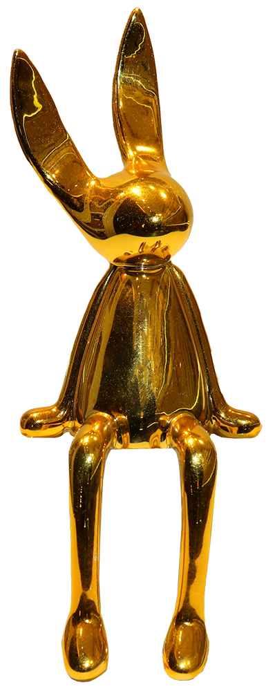 Golden rabbit decorations for office and home, small size, model 6-6