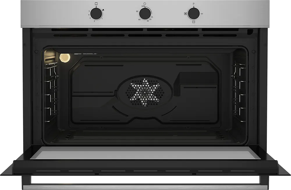 Beko Classic 90cm Built-in Gas Oven, Cooling Fan, Full Safety, Black*Silver, Model BBWHT12106XS